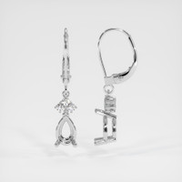 14K White Gold Accent Stones Earring Setting Image