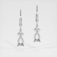 14K White Gold Accent Stones Earring Setting Image