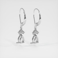 14K White Gold Accent Stones Earring Setting Image