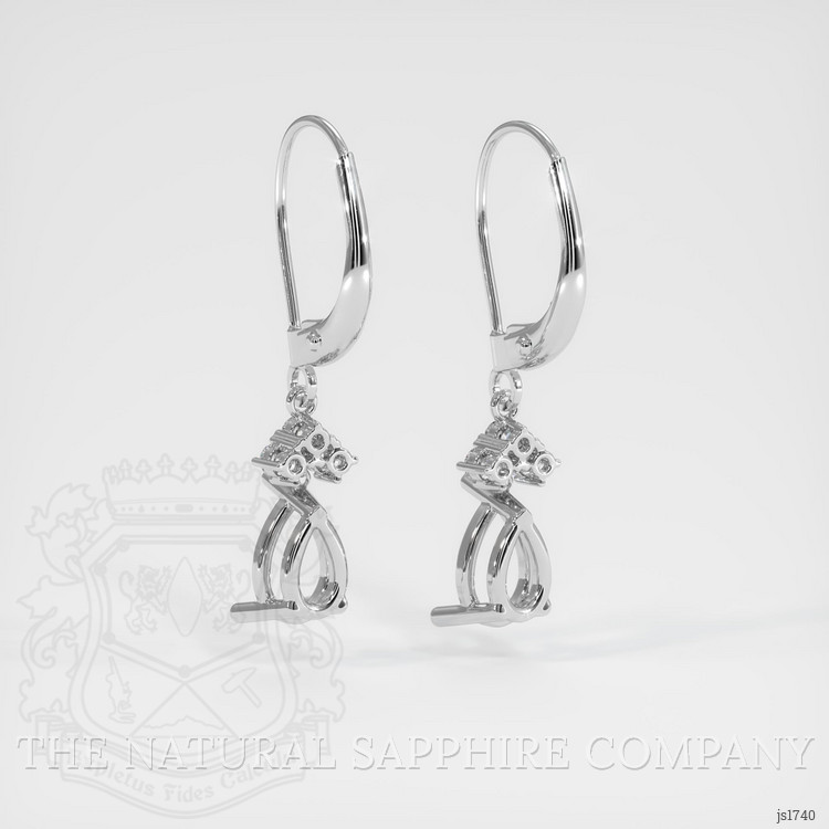 14K White Gold Accent Stones Earring Setting