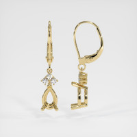 14K Yellow Gold Accent Stones Earring Setting Image