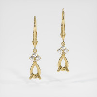 14K Yellow Gold Accent Stones Earring Setting Image