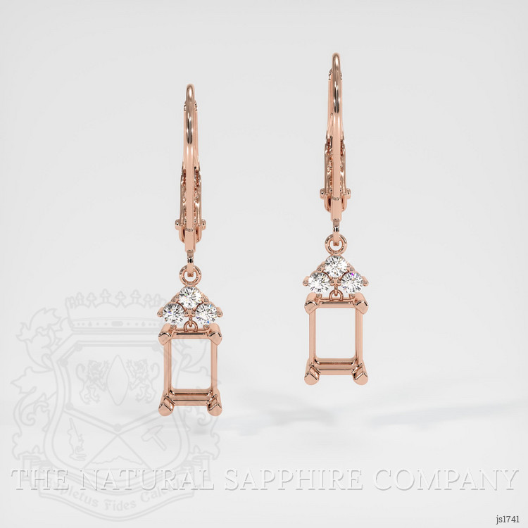 14K Rose Gold Accent Stones Earring Setting