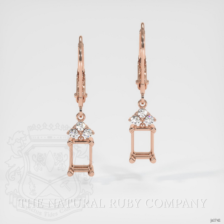 14K Rose Gold Accent Stones Earring Setting