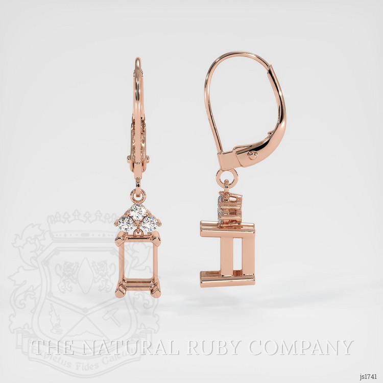 14K Rose Gold Accent Stones Earring Setting