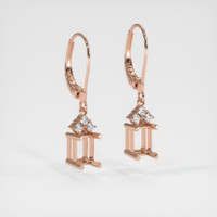 14K Rose Gold Accent Stones Earring Setting Image