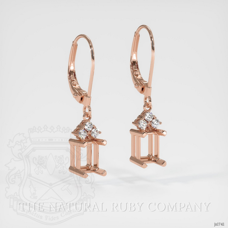 14K Rose Gold Accent Stones Earring Setting