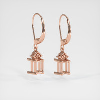 14K Rose Gold Accent Stones Earring Setting Image