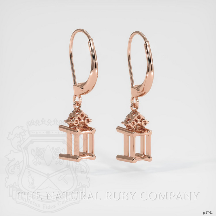 14K Rose Gold Accent Stones Earring Setting