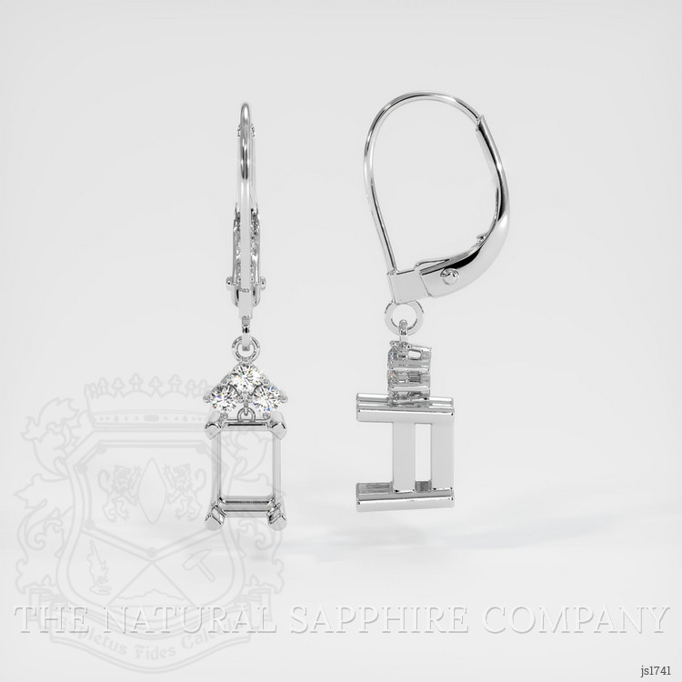 14K White Gold Accent Stones Earring Setting