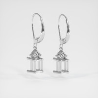 14K White Gold Accent Stones Earring Setting Image