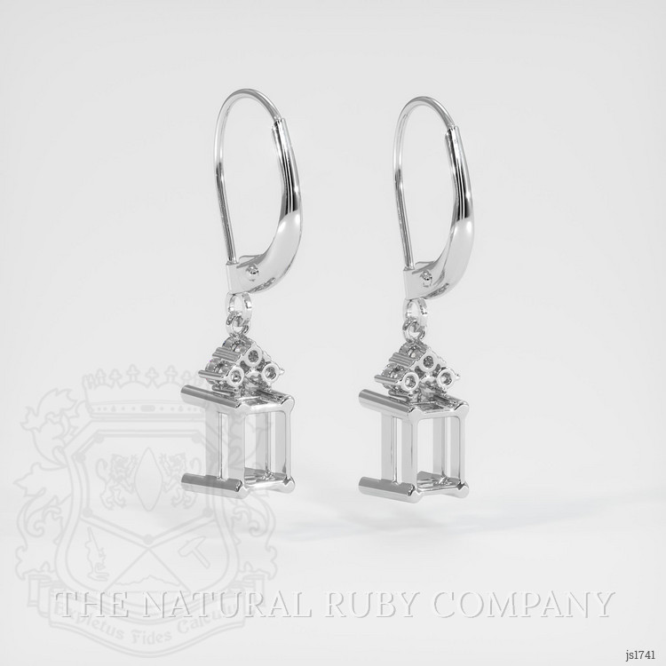 14K White Gold Accent Stones Earring Setting