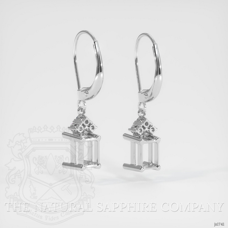 14K White Gold Accent Stones Earring Setting