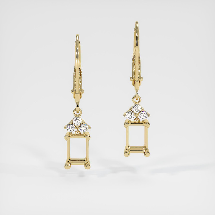 14K Yellow Gold Accent Stones Earring Setting