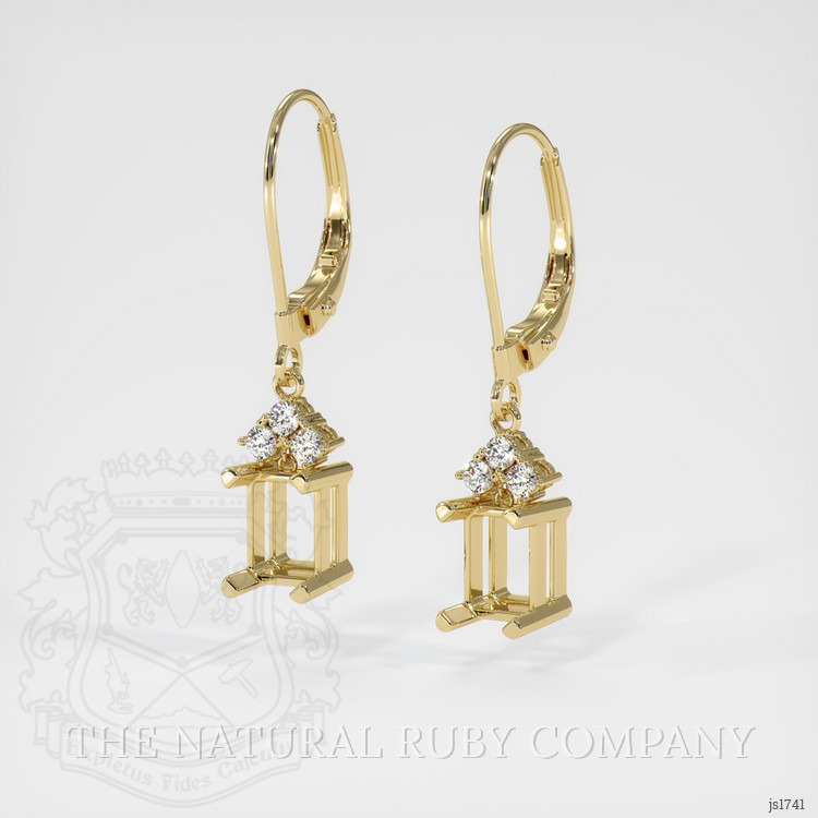 14K Yellow Gold Accent Stones Earring Setting