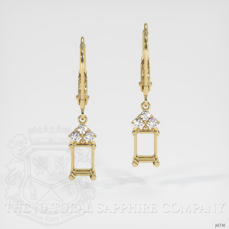 14K Yellow Gold Accent Stones Earring Setting