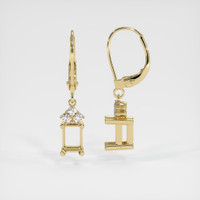 14K Yellow Gold Accent Stones Earring Setting Image