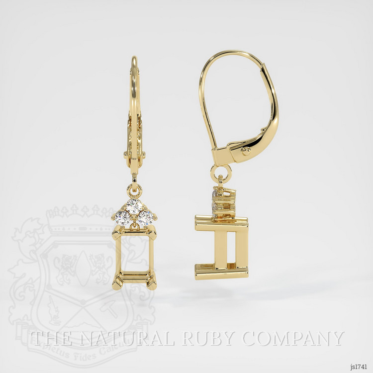 14K Yellow Gold Accent Stones Earring Setting