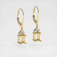 14K Yellow Gold Accent Stones Earring Setting Image