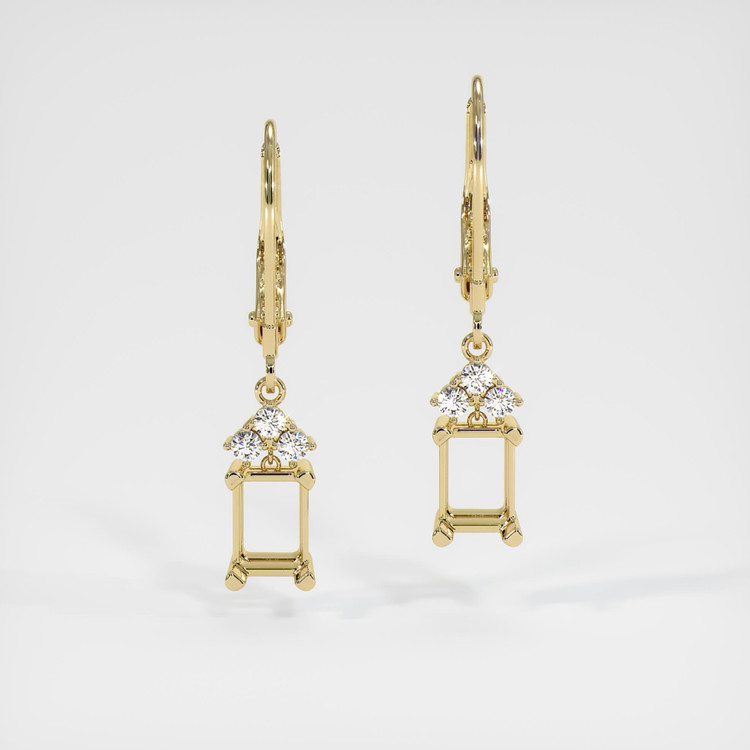 14K Yellow Gold Accent Stones Earring Setting