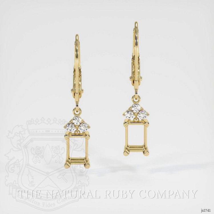 14K Yellow Gold Accent Stones Earring Setting