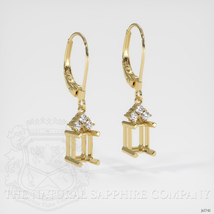 14K Yellow Gold Accent Stones Earring Setting