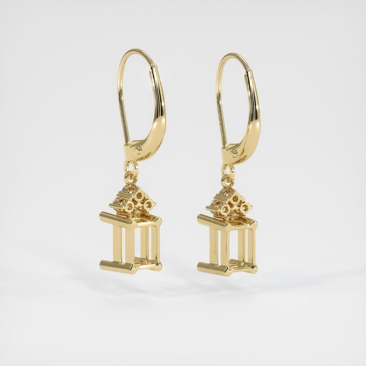 14K Yellow Gold Accent Stones Earring Setting