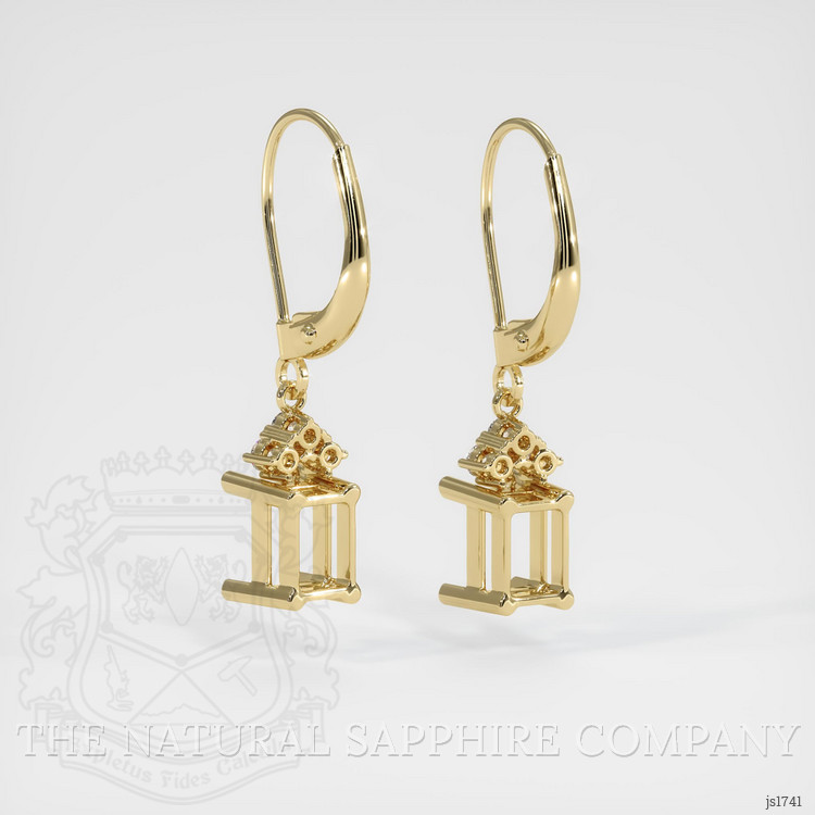 14K Yellow Gold Accent Stones Earring Setting