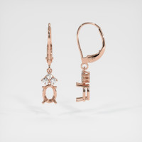 14K Rose Gold Accent Stones Earring Setting Image