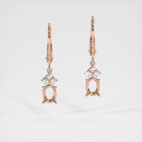 14K Rose Gold Accent Stones Earring Setting Image