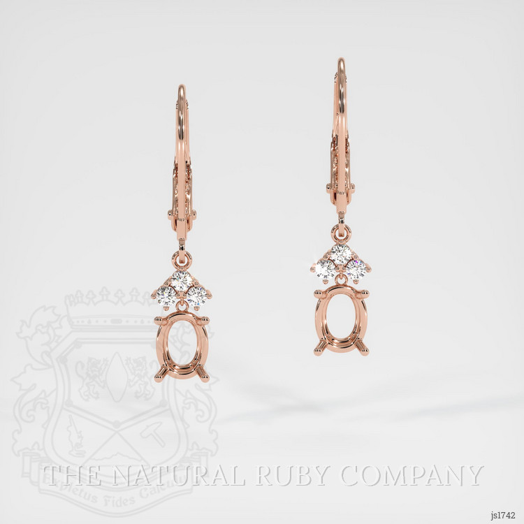 14K Rose Gold Accent Stones Earring Setting