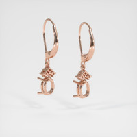 14K Rose Gold Accent Stones Earring Setting Image