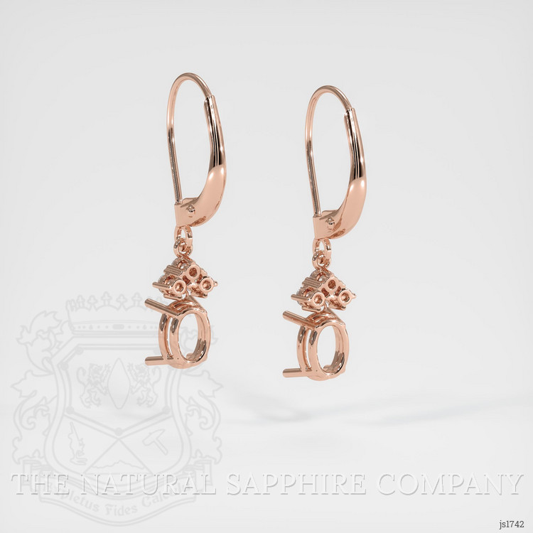 14K Rose Gold Accent Stones Earring Setting