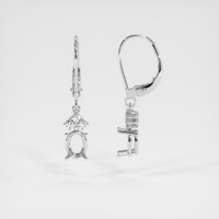 14K White Gold Accent Stones Earring Setting Image