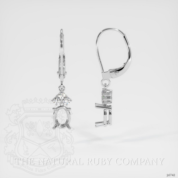 14K White Gold Accent Stones Earring Setting