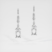 14K White Gold Accent Stones Earring Setting Image