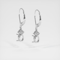 14K White Gold Accent Stones Earring Setting Image