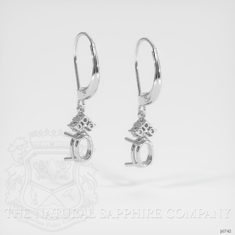 14K White Gold Accent Stones Earring Setting