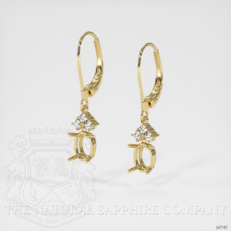 14K Yellow Gold Accent Stones Earring Setting