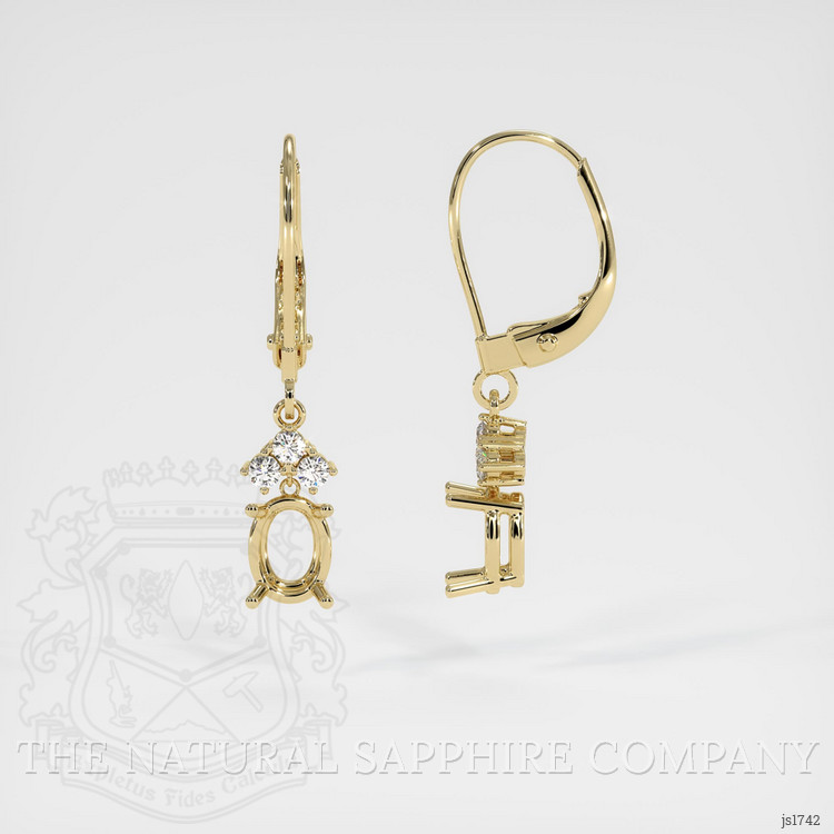 14K Yellow Gold Accent Stones Earring Setting