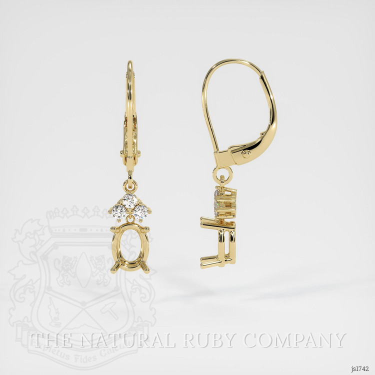 14K Yellow Gold Accent Stones Earring Setting