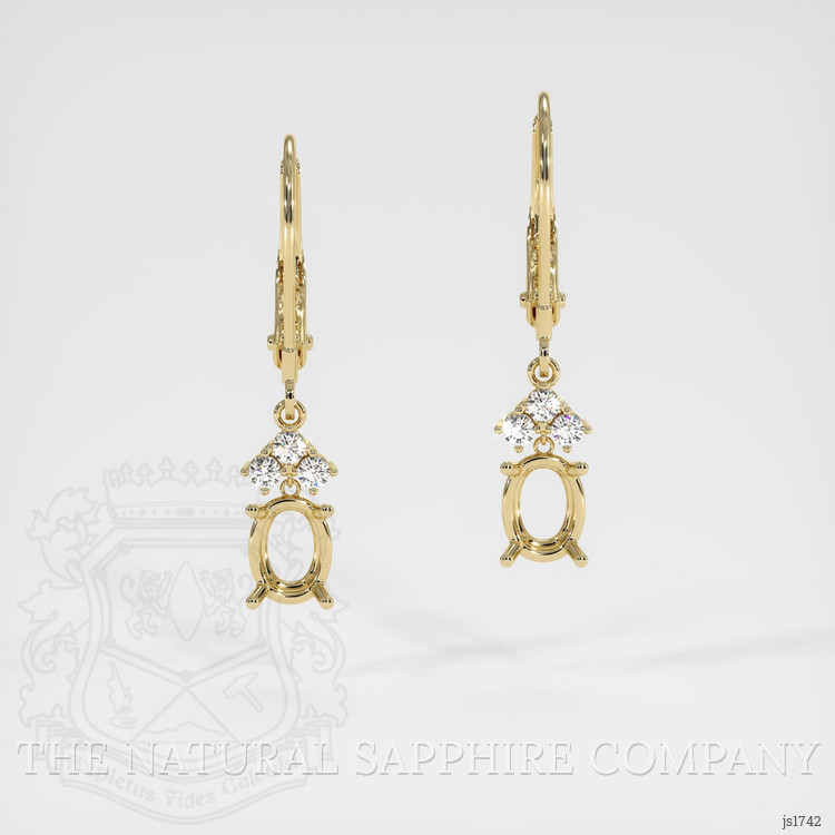 14K Yellow Gold Accent Stones Earring Setting