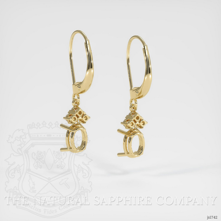 14K Yellow Gold Accent Stones Earring Setting