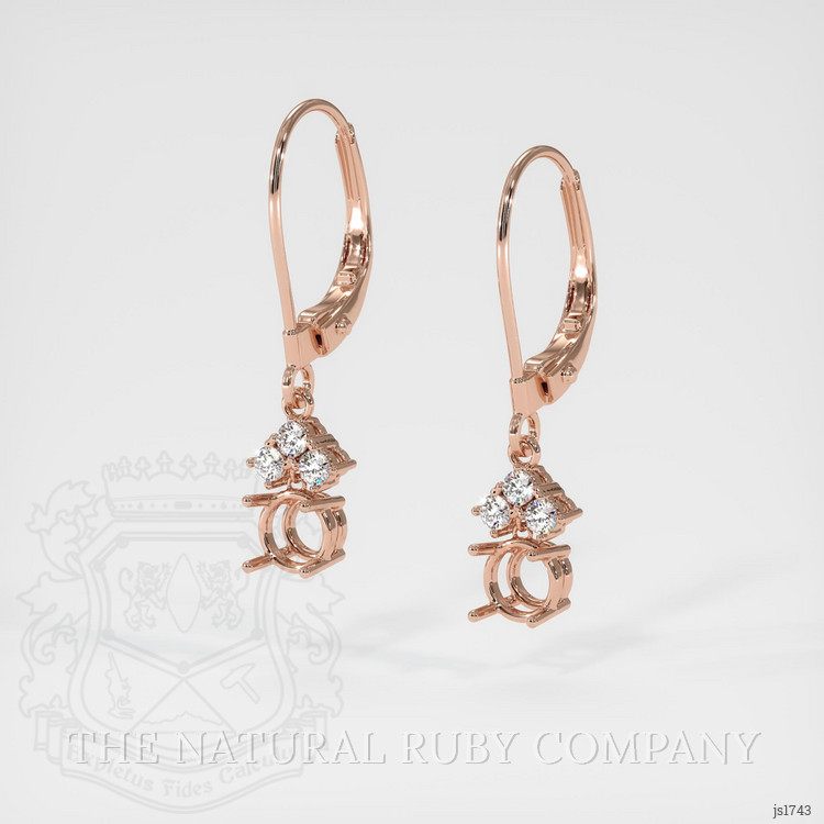 14K Rose Gold Accent Stones Earring Setting
