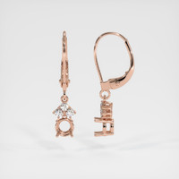 14K Rose Gold Accent Stones Earring Setting Image