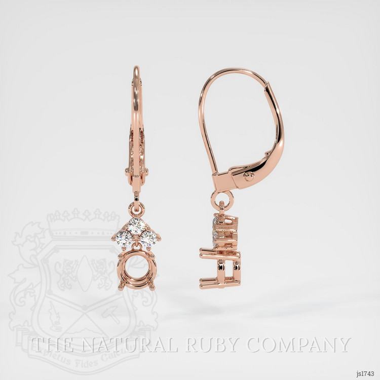 14K Rose Gold Accent Stones Earring Setting