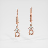 14K Rose Gold Accent Stones Earring Setting Image
