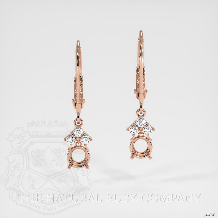 14K Rose Gold Accent Stones Earring Setting