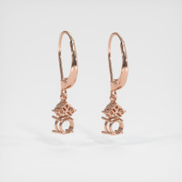 14K Rose Gold Accent Stones Earring Setting Image