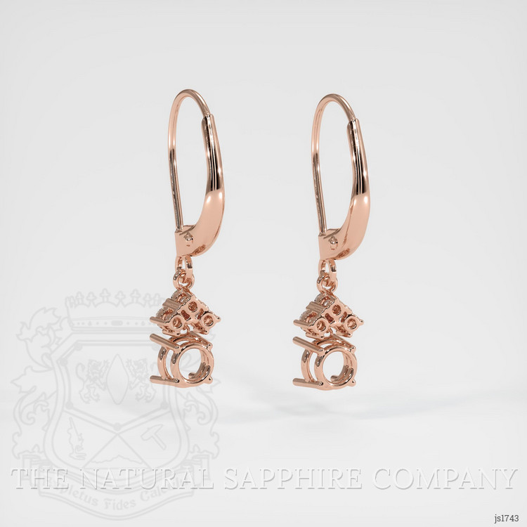 14K Rose Gold Accent Stones Earring Setting